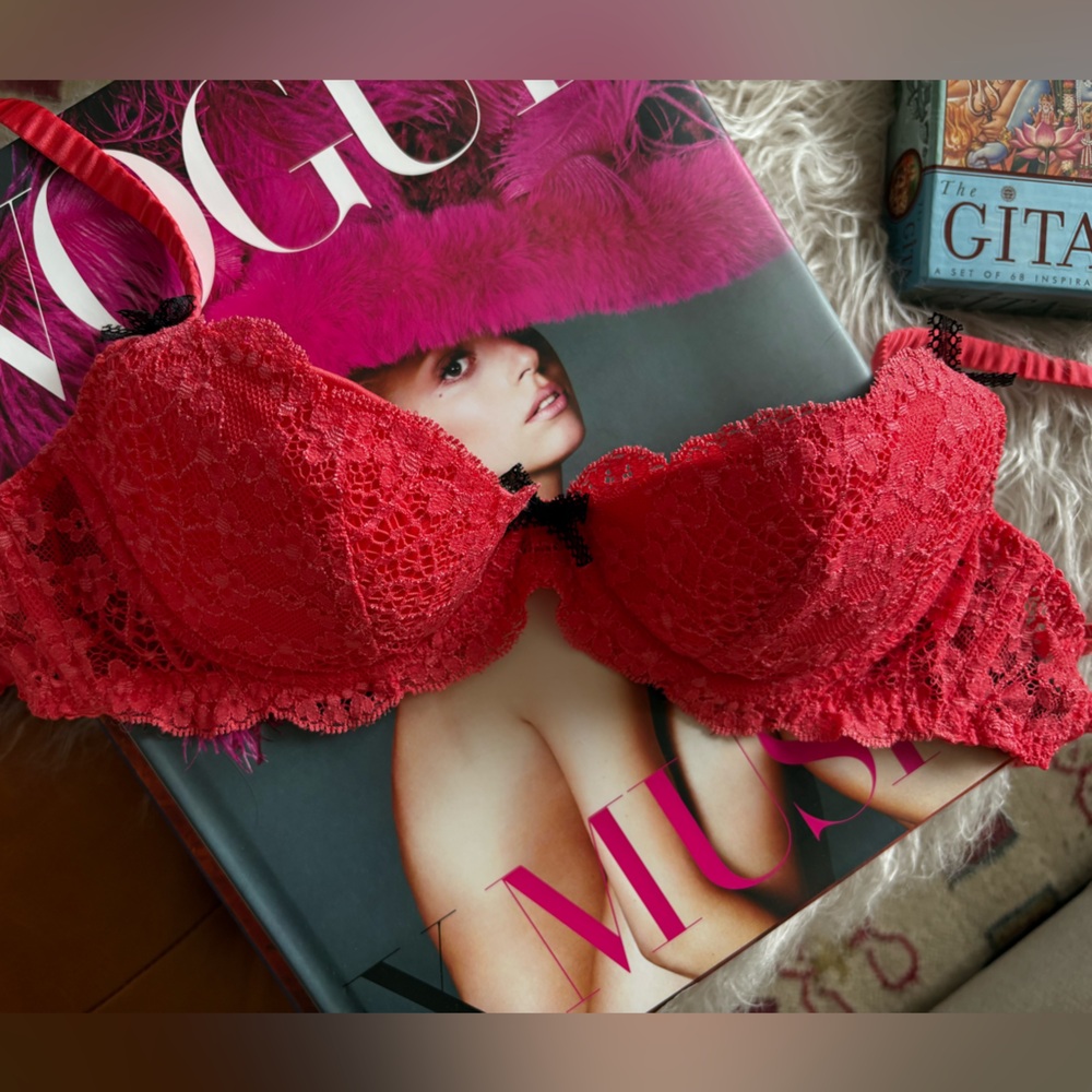 Vibrant Coral Agent Provocateur acetone Lace Bra